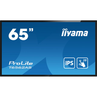 iiyama T6562AS-B1 pantalla de señalización Panel plano interactivo 163,8 cm (64.5") IPS 500 cd / m² 4K Ultra HD Negro...