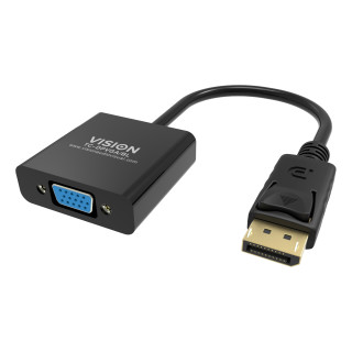 Vision TC-DPVGA/BL adaptador de cable de vídeo DisplayPort VGA (D-Sub) Negro