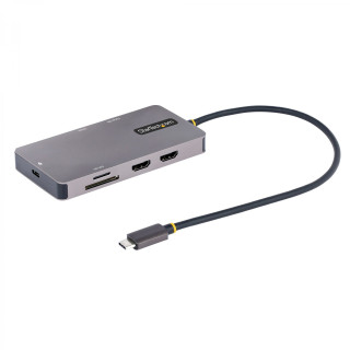 StarTech.com Adaptador Multipuertos USB C 2x HDMI 4K 60Hz, Hub USB-A 3.1 2Pt 5Gbps, PD 100W, GbE, SD/MicroSD, Cable de