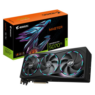 GIGABYTE AORUS GeForce RTX 5070 Ti MASTER 16G Tarjeta Gráfica - 16GB GDDR7, 256 bits, PCI-E 5.0, XXXX MHz Core Clock, 3