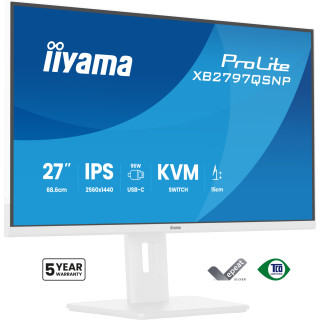 iiyama ProLite XB2797QSNP-W1 pantalla para PC 68,6 cm (27") 2560 x 1440 Pixeles Quad HD LCD Blanco
