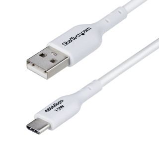 StarTech.com Cable de Carga USB-A a USB-C Blanco de 2m - Cable de Carga USB Tipo C - Carga Rápida de 3A - Cable de...