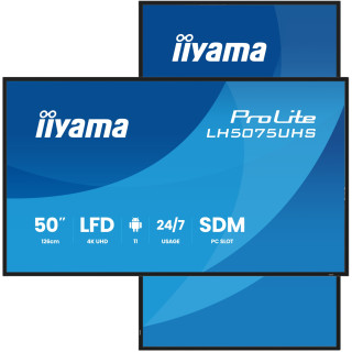 iiyama LH5075UHS-B2AG pantalla de señalización Pantalla plana para señalización digital 125,7 cm (49.5") LCD Wifi 500...