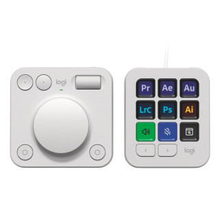 Logitech MX Creative Console, keypad programable con 9 teclas LCD personalizables y dial de control para diseño...
