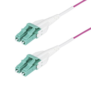 StarTech.com Cable de Fibra Óptica Multimodo OM4 LC a LC UPC de 1m - 50/125µm - 40G/100G - Violeta Érica - LOMMF/VCSE -