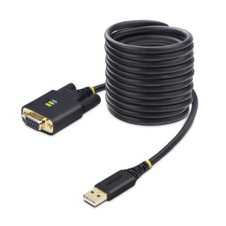 StarTech.com Cable Adaptador USB a Serie de Módem Nulo de 3m - Retención COM - Tornillos Intercambiables DB9 - USB a...