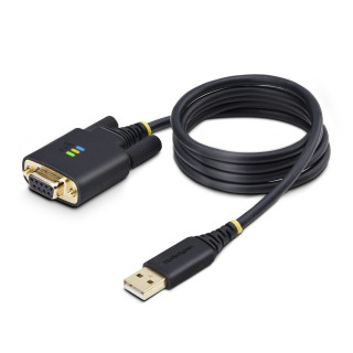 StarTech.com Cable Adaptador USB a Serie de Módem Nulo de 1m - Retención COM - Tornillos Intercambiables DB9 - USB a...