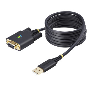 StarTech.com Cable Adaptador USB a Serie de Módem Nulo de 2m - FTDI RS232 - Tornillos DB9 Intercambiables - USB-A a DB9