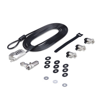 StarTech.com Juego de Candado para Ordenador de Sobremesa o Portátil y Periféricos - Cable de 3m de Acero - Candado...