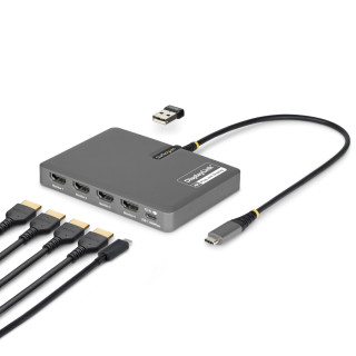 StarTech.com QUAD-USB-HDMI-ADAPT base para portátil y replicador de puertos Alámbrico USB 3.2 Gen 1 (3.1 Gen 1) Type-C