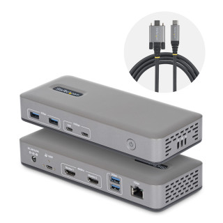 StarTech.com Docking Station USB-C de 2 Monitores HDMI - 4K 60Hz - Red Ethernet de 1Gbps - Dock Multipantalla - PD de...