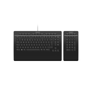 3Dconnexion Keyboard Pro with Numpad teclado Oficina USB + RF Wireless + Bluetooth QWERTY Internacional de EE.UU. Negro