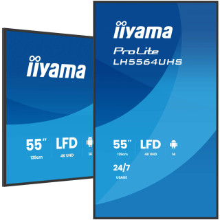 iiyama LH5564UHS-B1AG pantalla de señalización Pantalla plana para señalización digital 139,7 cm (55") Wifi 500 cd / m²