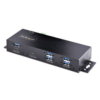 StarTech.com Hub Industrial de 7 Puertos USB de 10Gbps USB-A y USB-C - con Adaptador de Alimentación - Montable -...