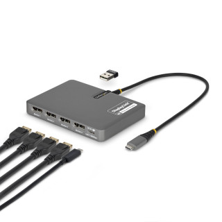 StarTech.com QUAD-USB-DP-ADAPT base para portátil y replicador de puertos Alámbrico USB 3.2 Gen 1 (3.1 Gen 1) Type-C...
