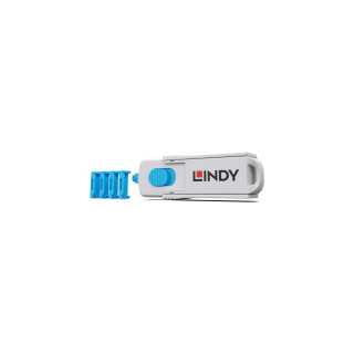 Lindy 40320 bloqueador de puerto Bloqueador de puerto + clave HDMI Azul, Gris Acrilonitrilo butadieno estireno (ABS) 1