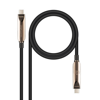 Nanocable Cable USB 3.2 Gen2x1 AOC, 60W 3A PD 10Gbps 8K@60Hz, USB-C M/M, 10m, Negro