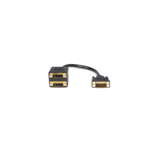 StarTech.com Cable Duplicador Divisor de Vídeo DVI-D de 2 Puertos Salidas Compacto - Bifurcador Negro