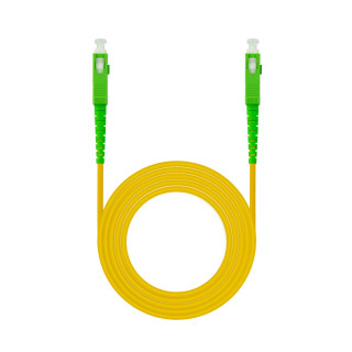 Nanocable Cable de Fibra Í“ptica SC/APC a SC/APC Monomodo Simplex LSZH, Amarillo, 20m