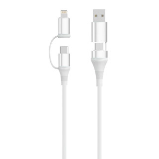 Ewent EC1076 cable USB USB 2.0 2 m USB A/USB C USB C/Lightning 0,48 Gbit/s 60 W Blanco