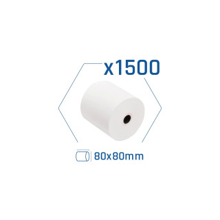 Pack 1500 rollos papel térmico sin BPA 80x80mm