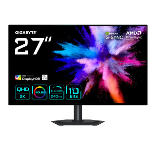 GIGABYTE GO27Q24G Monitor Gaming OLED 27” 2K QHD - 2560 x 1440, 240Hz, 0.03ms, 275 cd/m², FreeSync Premium, G-Sync...