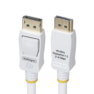 StarTech.com Cable DisplayPort 1.2 Certificado VESA Blanco de 1,8m - Cable DP 1.2 para Monitor - 4K 60Hz - 21,6Gbps -...