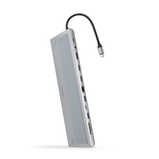 Nanocable HUB USB-C 12 en 1, Conversor USB-C 3.1 a 3xUSB-A 3.0 + USB-C 3.0 + USB-C PD 100W + 2xHDMI 4K60Hz + DP 4K60Hz