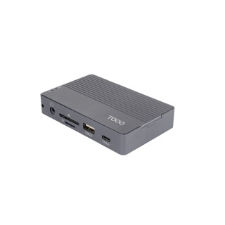 TooQ Caja externa para SSD M.2 NVMe/SATA + HUB USB-C 3.2 Gen2 con 2x USB-A 3.1 + 1x USB-A 2.0 + USB-C 3.2 Gen2 + HDMI...