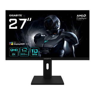 GIGABYTE G27Q3 Monitor Gaming 27” 2K QHD - 2560 x 1440, 320Hz, 1ms, 350 cd/m², FreeSync Premium, Display HDR400, HDMI...