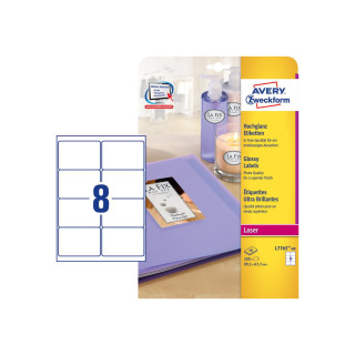 Avery Etiquetas Glossy para Impresora Láser Color