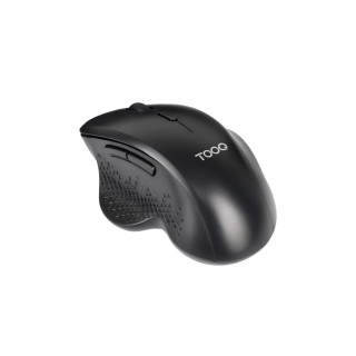 TooQ Ratón Inalámbrico Ergonómico 1600 DPI, 6 botones, Negro