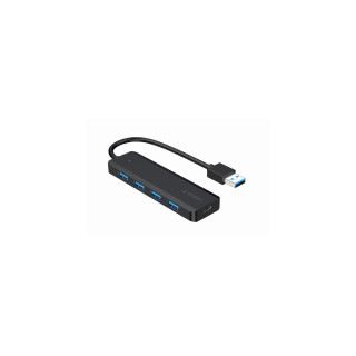 Gembird UHB-U3P4P-02 hub de interfaz USB 3.2 Gen 1 (3.1 Gen 1) Type-A 5000 Mbit/s Negro