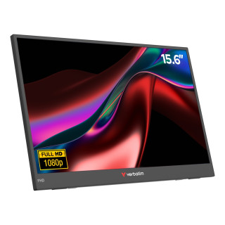 Verbatim Portable 15.6" FHD Monitor LIGHT Monitor portátil Negro 39,6 cm (15.6") LCD 1920 x 1080 Pixeles