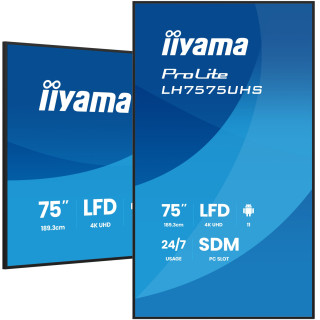 iiyama LH7575UHS-B2AG pantalla de señalización Pantalla plana para señalización digital 190,5 cm (75") LCD Wifi 500 cd