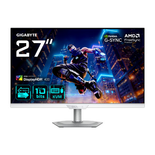 GIGABYTE M27UP ICE Monitor de juego 27” 4K UHD - Modo dual (4K 160Hz o FHD 320Hz), 3840 x 2160, 1ms, 350 cd/m²,...