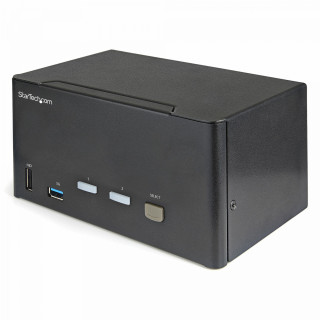 StarTech.com Switch Conmutador KVM de 2 Puertos DisplayPort 4K para 3 Monitores - Vídeo de 4K y 60Hz Ultra HD - HDR -...