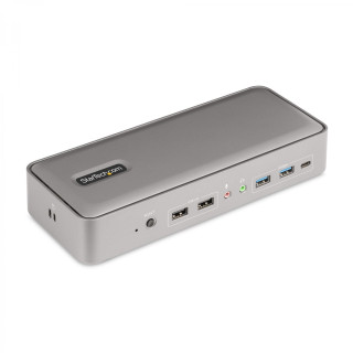 StarTech.com Docking Station KVM USB-C para Portátil - Replicador de Puertos USB Tipo C para 2 Monitores DisplayPort 4K