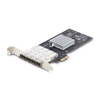 StarTech.com Tarjeta PCIe 2.1x2 (Compatible con x4, x8 y x16) de Red de Fibra Óptica/Cobre Ethernet 1Gb SFP de 4...