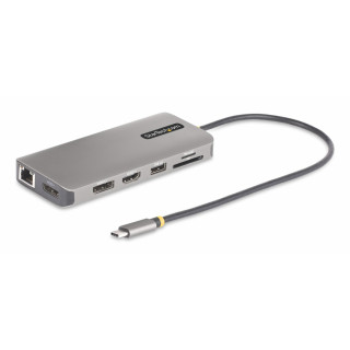 StarTech.com Adaptador Multipuerto USB-C de 3 Monitores HDMI/DP - 4K 60Hz Doble + 4K 30Hz HDMI y DP - Hub 4x USB-A - PD