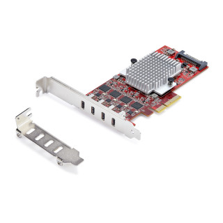 StarTech.com Tarjeta PCIe USB-C de 4 Puertos - Hub Interno USB Tipo C - USB 3.2 10Gb - 4 Controladores Independientes...