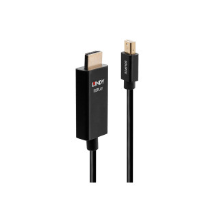 Lindy 40922 adaptador de cable de vídeo 2 m Mini DisplayPort HDMI tipo A (Estándar) Negro