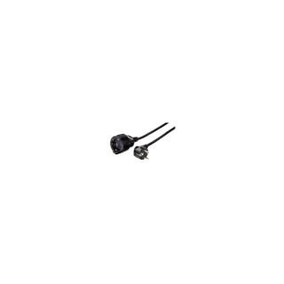Hama | Cable alargador Schucko de 2m, con protección para niños, Color Negro