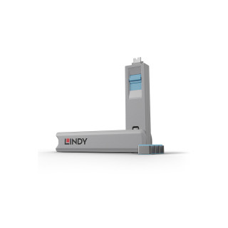 Lindy 40465 bloqueador de puerto Bloqueador de puerto + clave USB Tipo C Azul Acrilonitrilo butadieno estireno (ABS) 1