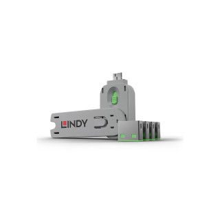 Lindy 40451 bloqueador de puerto Bloqueador de puerto + clave USB tipo A Verde Acrilonitrilo butadieno estireno (ABS) 5