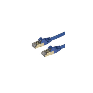 StarTech.com Cable de 7,5m de Red Ethernet Cat6a Azul sin Enganches con Alambre de Cobre