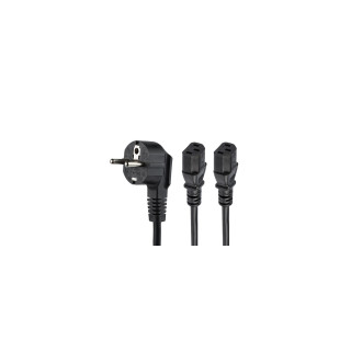 StarTech.com PXT101YEU2M Cable de 2m de alimentación para ordenadores Schuko CEE7 a 2x C13 en Y - Cable de Alimentación