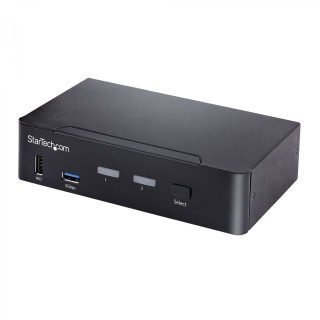 StarTech.com Switch Conmutador KVM USB C Tipo C, KVM de 2 puertos DisplayPort con Vídeo UHD HDR de 4K 60Hz, Audio de...