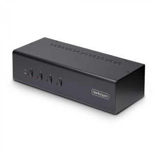 StarTech.com Switch Conmutador KVM de 4 Puertos y 2 Monitores DisplayPort - 4K 60Hz - Hub Ladrón 2 Puertos USB 5Gbps -