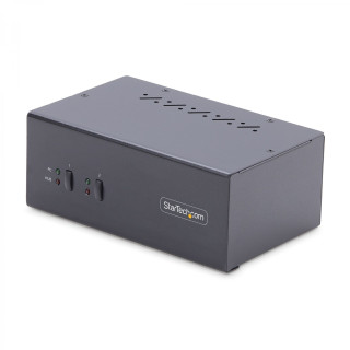 StarTech.com Switch KVM de 2 Puertos DisplayPort para 2 Monitores - Conmutador KVM 4K60Hz - Hub Ladrón 2x USB 5Gb - Hub